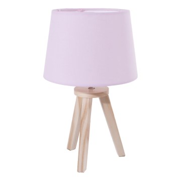 Atmosphera - Candeeiro de mesa TRIPOD 1xE14/40W/230V pinho/rosa