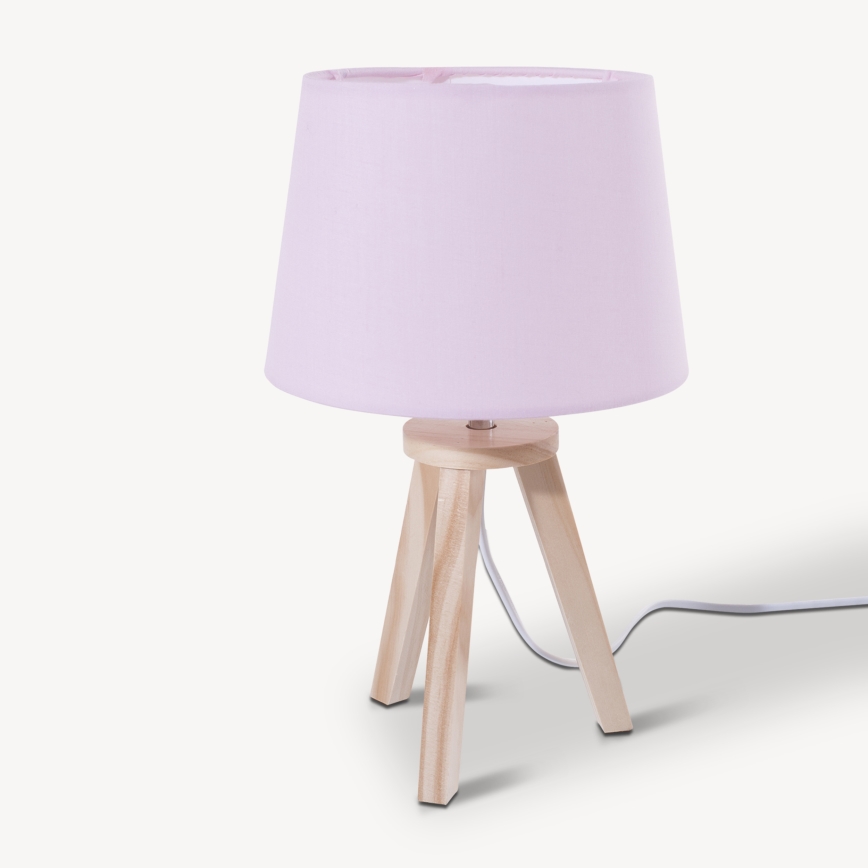 Atmosphera - Candeeiro de mesa TRIPOD 1xE14/40W/230V pinho/rosa