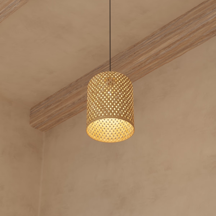 Atmosphera - Candeeiro suspenso ALI 1xE27/40W/230V bambu