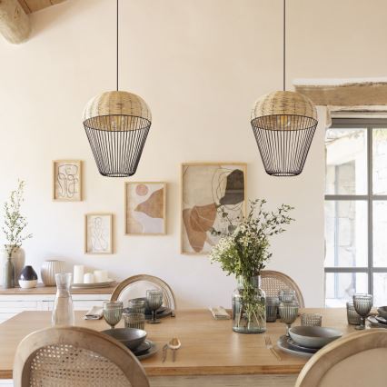 Atmosphera - Candeeiro suspenso ANEA 1xE27/40W/230V vime