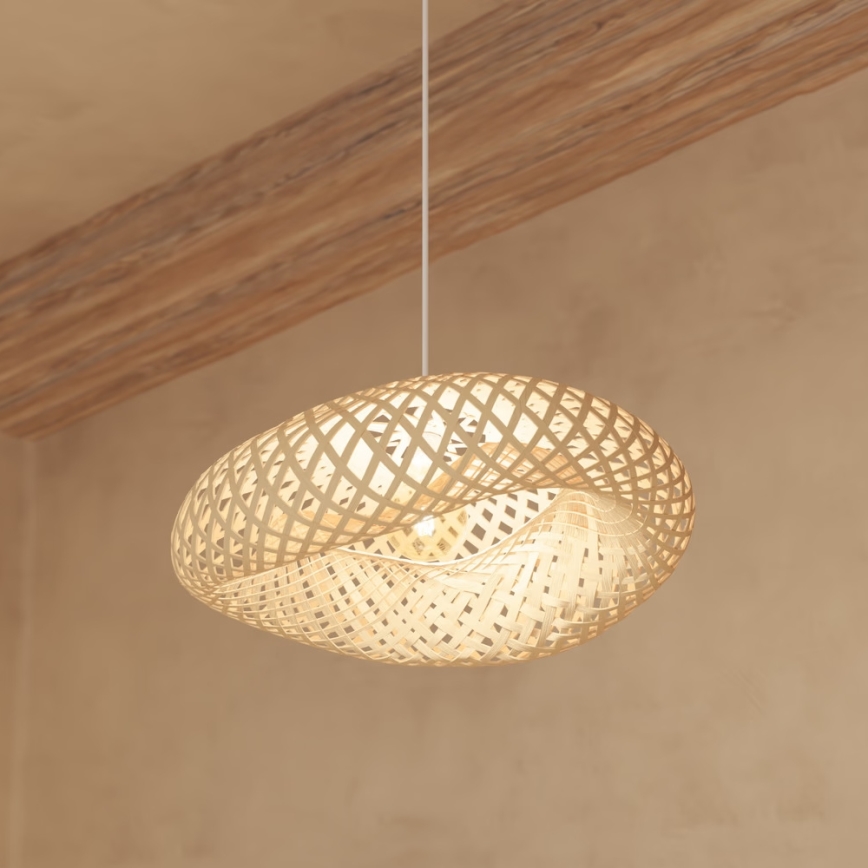 Atmosphera - Candeeiro suspenso BEDDY 1xE27/40W/230V bambu