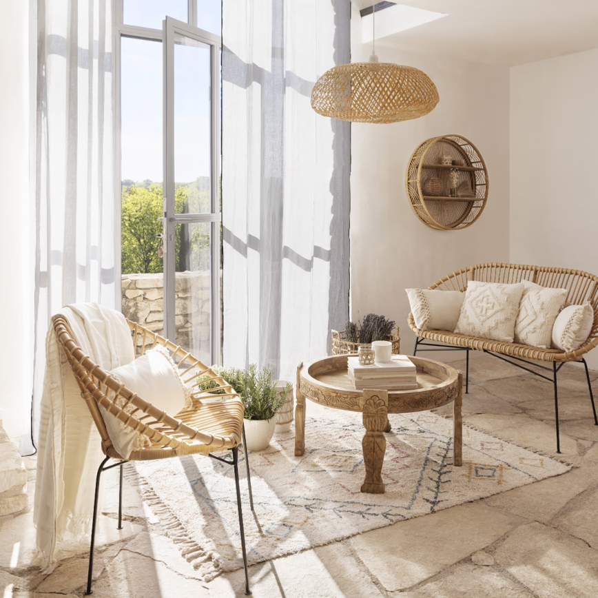 Atmosphera - Candeeiro suspenso BEDDY 1xE27/40W/230V bambu