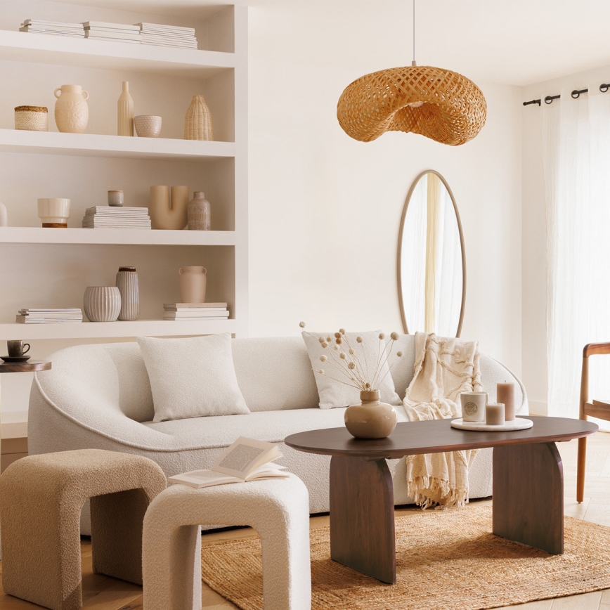 Atmosphera - Candeeiro suspenso BEDDY 1xE27/40W/230V bambu