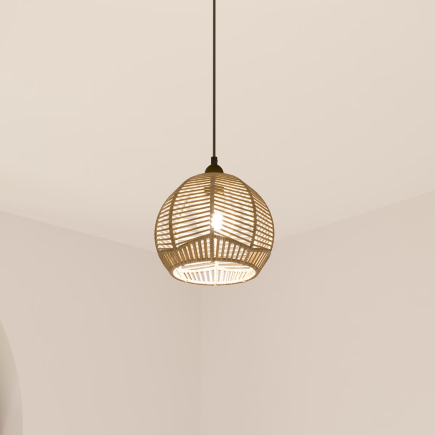 Atmosphera - Candeeiro suspenso CAREN 1xE27/40W/230V juta