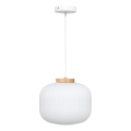 Atmosphera - Candeeiro suspenso com cabo TRAVIS 1xE27/25W/230V pinho
