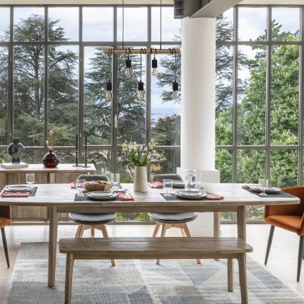 Atmosphera - Candeeiro suspenso JAKE 5xE27/40W/230V pinho