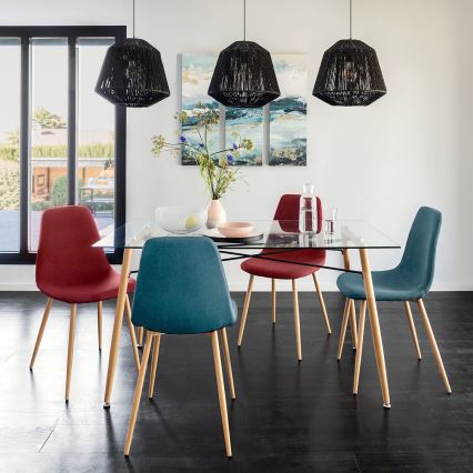 Atmosphera - Candeeiro suspenso JILY 1xE27/40W/230V juta preto