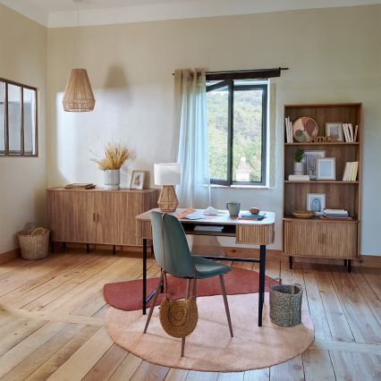 Atmosphera - Candeeiro suspenso PALM 1xE27/40W/230V juta