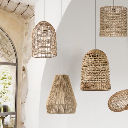 Atmosphera - Candeeiro suspenso PALM 1xE27/40W/230V juta