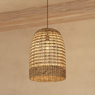 Atmosphera - Candeeiro suspenso SAND 1xE27/40W/230V vime/Jacinto-de-água