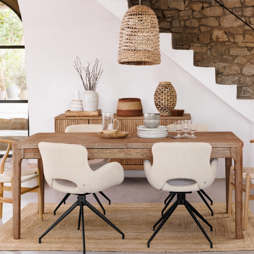 Atmosphera - Candeeiro suspenso SAND 1xE27/40W/230V vime/Jacinto-de-água