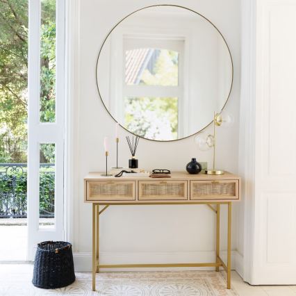 Atmosphera - Espelho de parede ALICE diâmetro 110 cm dourado