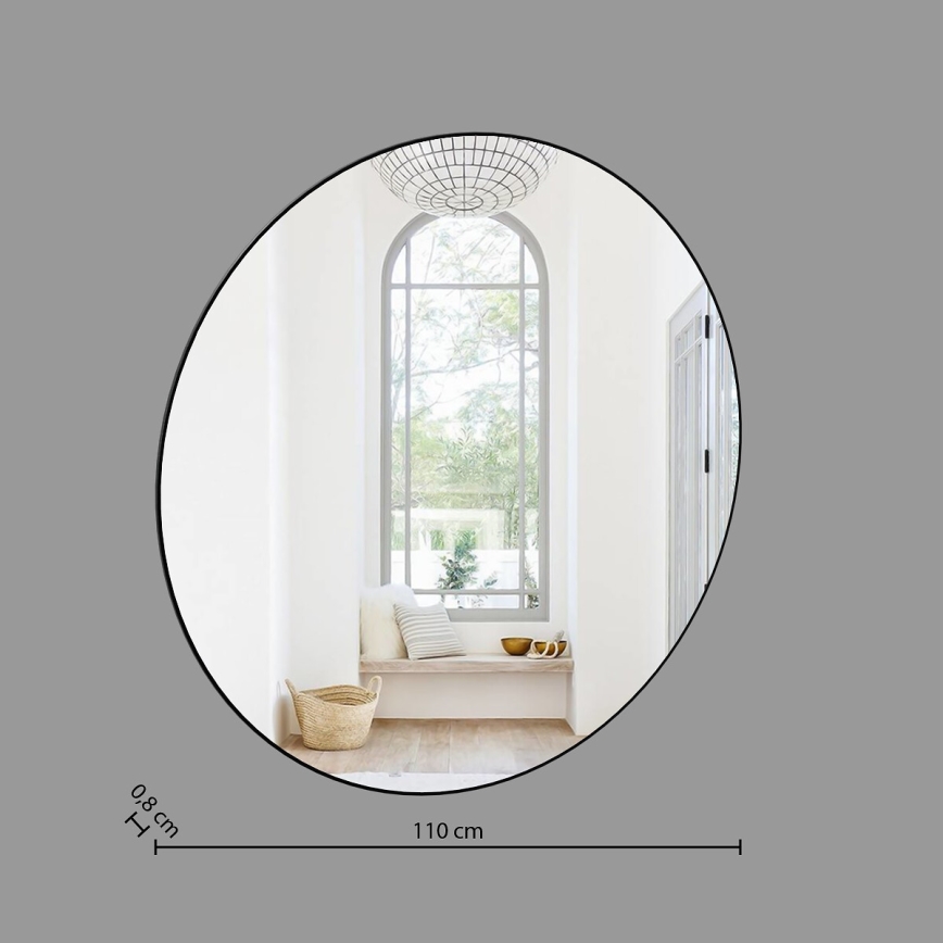 Atmosphera - Espelho de parede ALICE diâmetro 110 cm preto