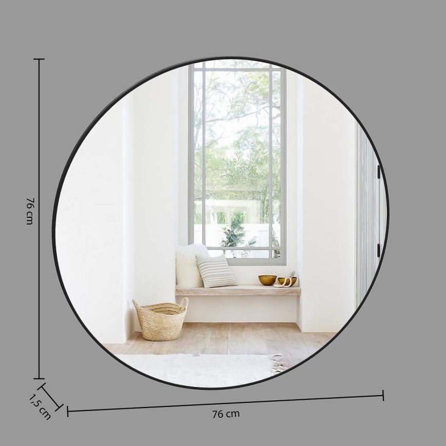Atmosphera - Espelho de parede ALICE diâmetro 76 cm preto