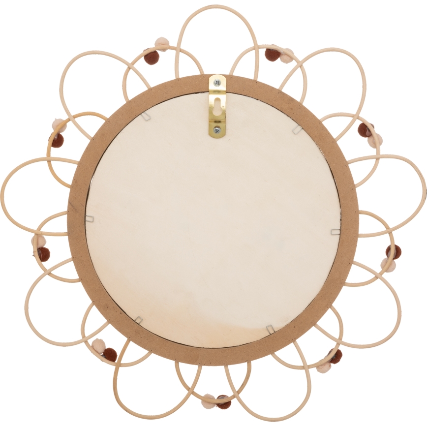 Atmosphera - Espelho de parede infantil CAMPAIN, diâmetro 38 cm, rattan