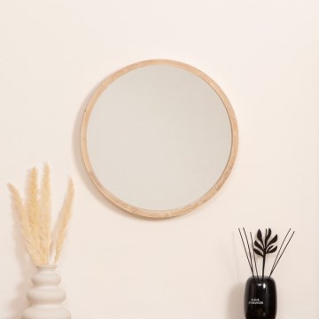 Atmosphera - Espelho de parede OLAV diâmetro 52 cm paulownia