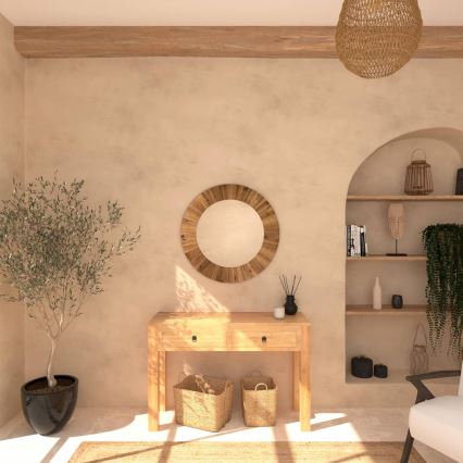 Atmosphera - Espelho de parede PAMELA diâmetro 83 cm abeto