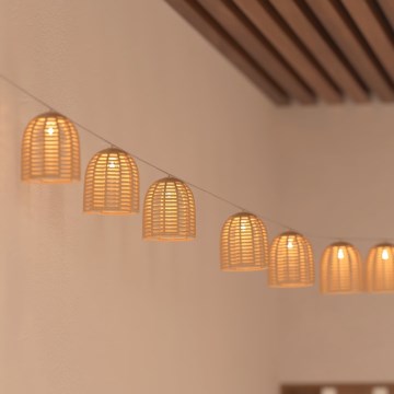 Atmosphera - Guirlanda solar decorativa LED AIA 10xLED 3,35m IP44 branco quente 1500 mAh