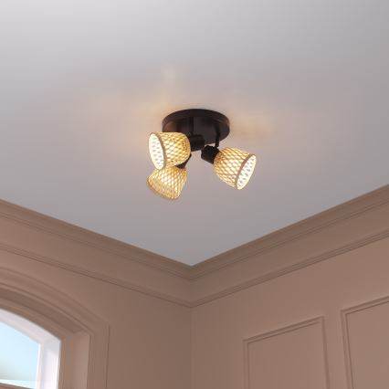 Atmosphera - Luminária spot LIO 3xE14/25W/230V bambu