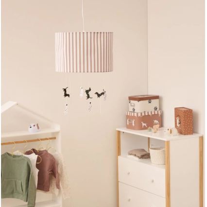 Atmosphera - Lustre infantil com cabo SCOTT 1xE27/40W/230V com cachorrinhos