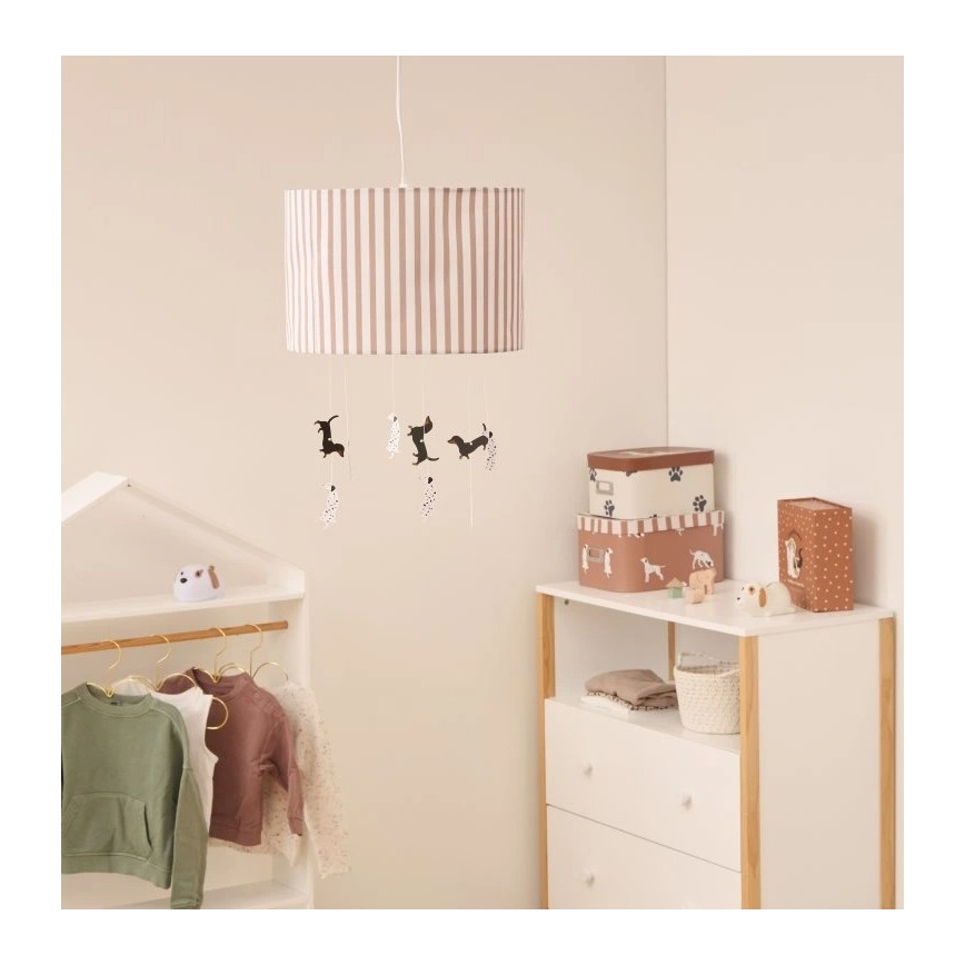 Atmosphera - Lustre infantil com cabo SCOTT 1xE27/40W/230V com cachorrinhos