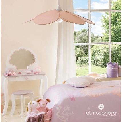 Atmosphera - Lustre infantil suspenso por cabo PETAL 1xE27/40W/230V Ø 64 cm rosa