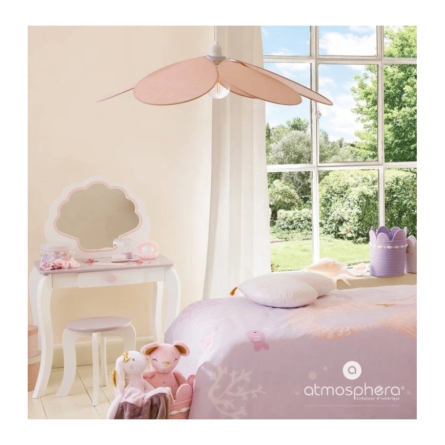 Atmosphera - Lustre infantil suspenso por cabo PETAL 1xE27/40W/230V Ø 64 cm rosa