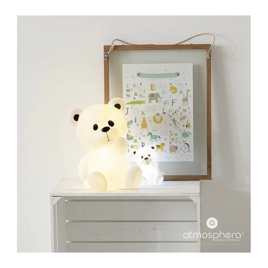 Atmosphera - Luz noturna infantil LED TEDDY, 3xAA, branco