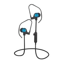 Auriculares Bluetooth com microfone e leitor de MicroSD preto/azul