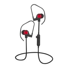 Auriculares Bluetooth com microfone e leitor de MicroSD preto/vermelho