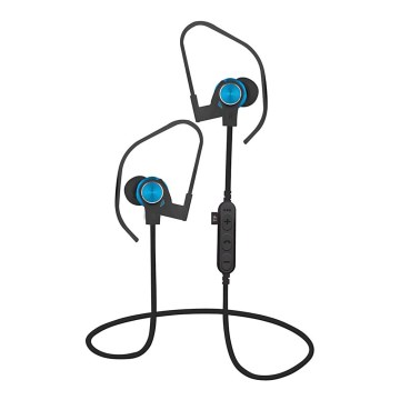 Auriculares Bluetooth com microfone e leitor MicroSD 80 mAh preto/azul