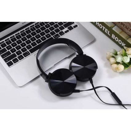 Auriculares com fio com microfone mini-jack C