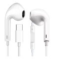 Auriculares com microfone USB-C brancos