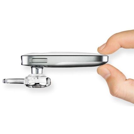 Auriculares mãos-livres com microfone branco