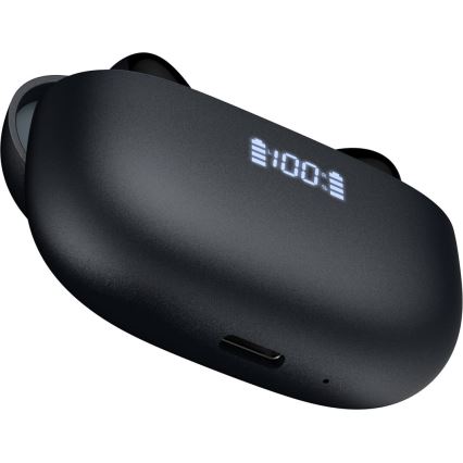 Auriculares sem fios com ANC+ENC 300 mAh + 2x 40 mAh pretos