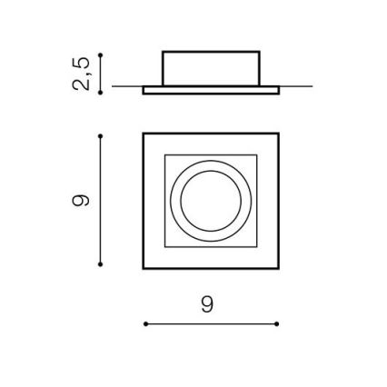 Azzardo AZ0797 - Luz embutida PACO 1xGU10/50W/230V