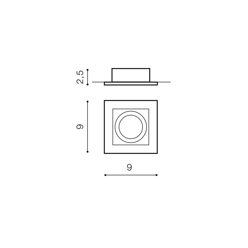 Azzardo AZ0797 - Luz embutida PACO 1xGU10/50W/230V