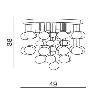 Azzardo AZ2572 - Luz de teto LUVIA 6xGU10/40W/230V