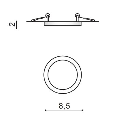 Azzardo AZ2832 - Foco de encastrar LED de casa de banho SLIM 1xLED/6W/230V IP44
