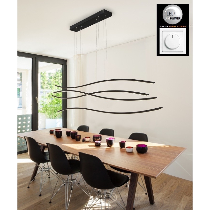 Azzardo AZ2912 - Candelabro suspenso LED com regulação WAVES 4xLED/70W/230V