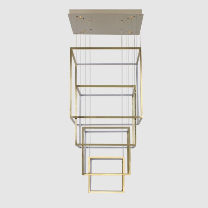 Azzardo AZ3140 - Candelabro suspenso LED com regulação OPERA LED/329W/230V dourado