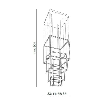 Azzardo AZ3140 - Candelabro suspenso LED com regulação OPERA LED/329W/230V dourado
