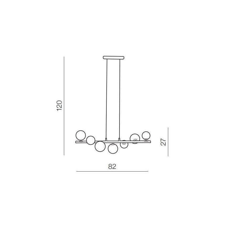 Azzardo AZ4406 - Candelabro suspenso SYBILLA 7xG9/25W/230V preto