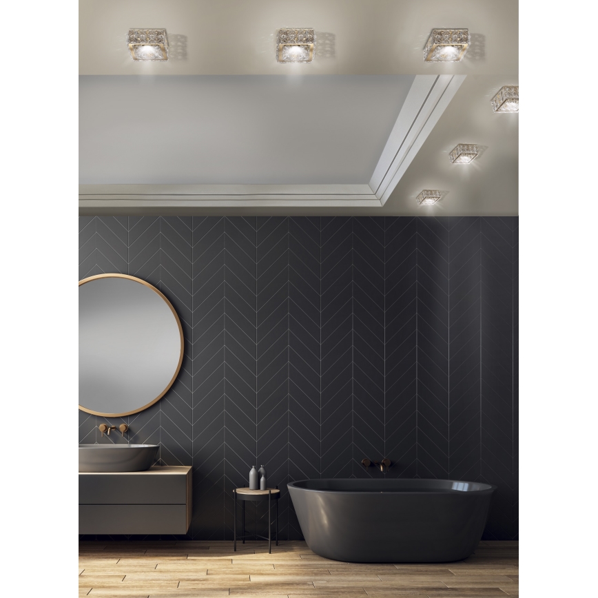 Azzardo AZ4412 - Foco de encastrar ESTER 1xGU10/50W/230V quadrado dourado