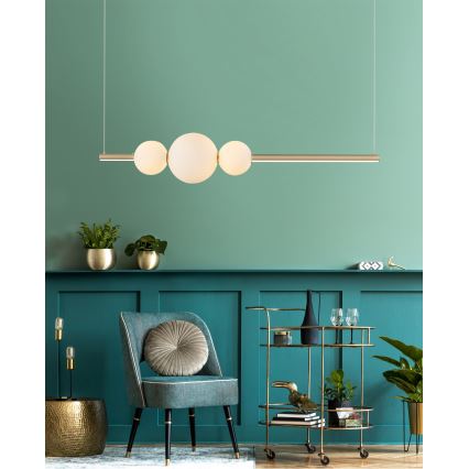 Azzardo AZ4427 - Candelabro suspenso LED com regulação SANDRA LED/48W/230V dourado