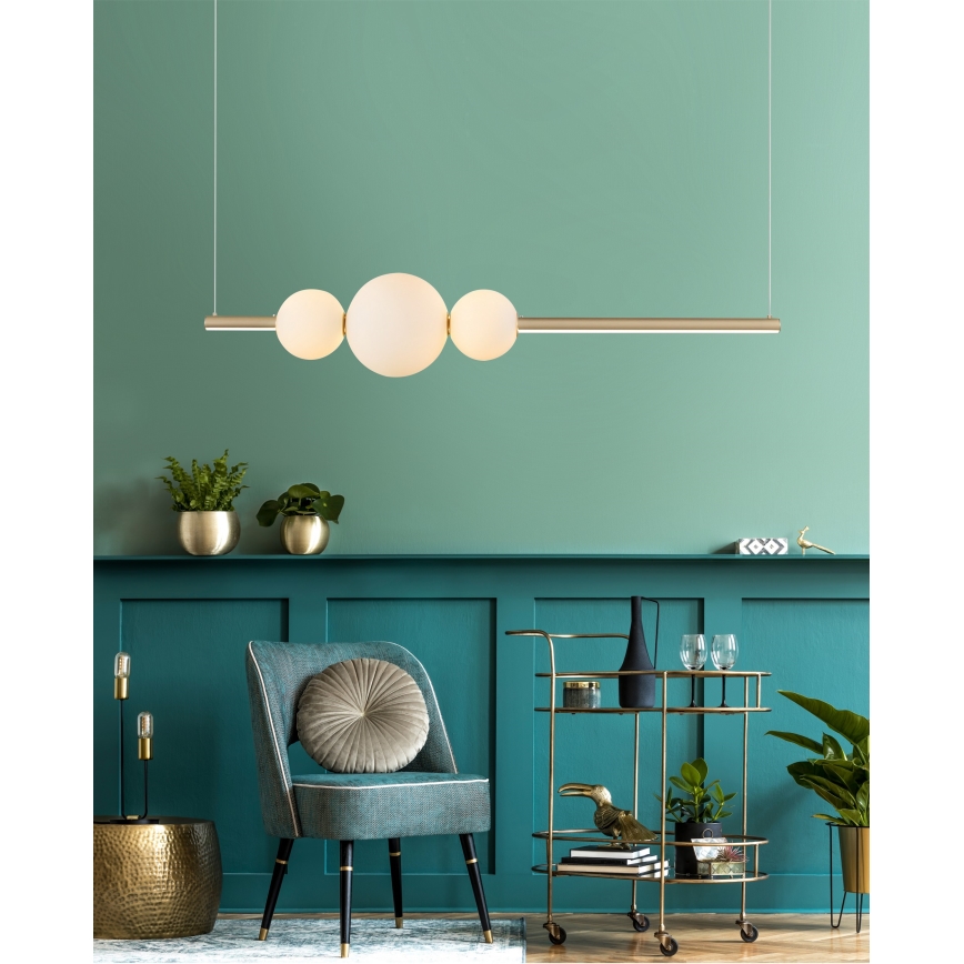 Azzardo AZ4427 - Candelabro suspenso LED com regulação SANDRA LED/48W/230V dourado