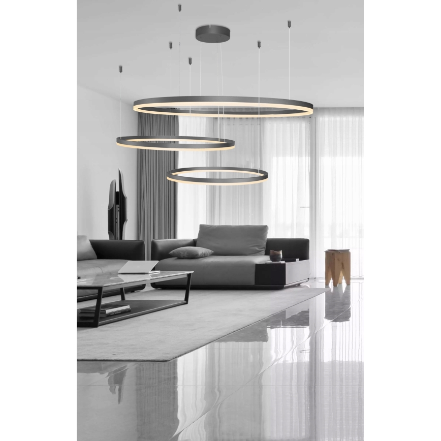 Azzardo AZ4707 - Candelabro suspenso LED HALO LED/130W/230V preto