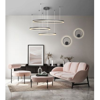Azzardo AZ4707 - Lustre LED suspenso por cabo HALO LED/130W/230V preto