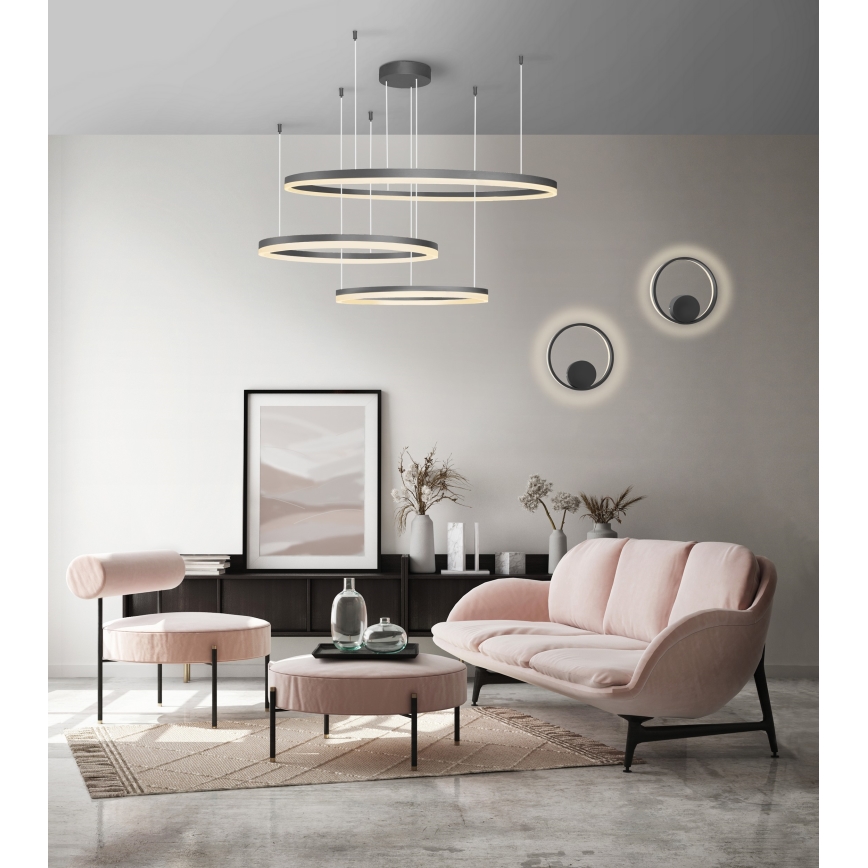 Azzardo AZ4707 - Lustre LED suspenso por cabo HALO LED/130W/230V preto