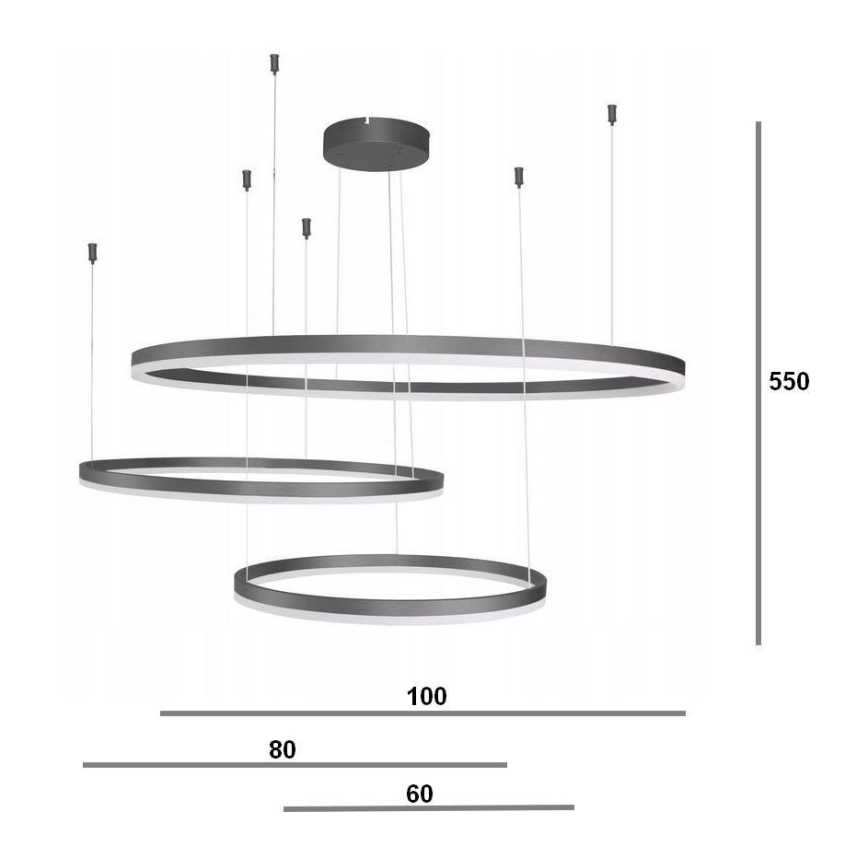 Azzardo AZ4707 - Lustre LED suspenso por cabo HALO LED/130W/230V preto